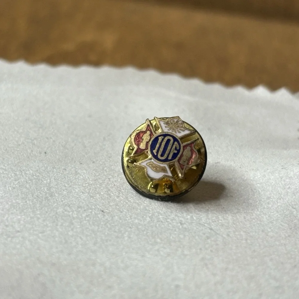 VTG Independent Order of Foresters IOF Enamel Lapel Pin Gold Tone Metal Lot of 2